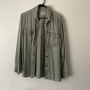 Olive green button up
